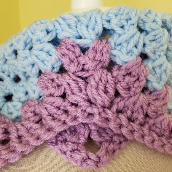 Crochet Blue Neck Scarf/New - Picture 5 of 5